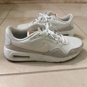 Nike Women’s White and Tan Mesh Sneakers